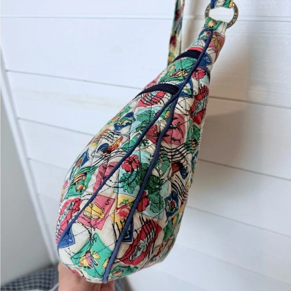 Vera Bradley Quilted “Cuban Stamps” Crossbody Hipster Crossbody Bag Purse - Picture 14 of 16